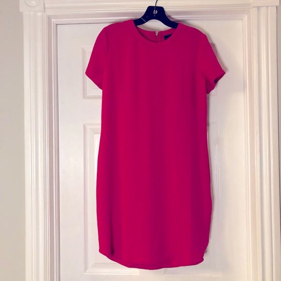 Adrienne Vittadini hot pink shirt dress Size 4 - Picture 1 of 4